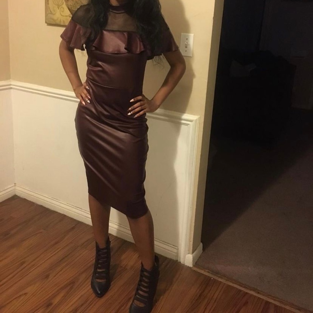 Fitted sheer midi dress. Worn once!